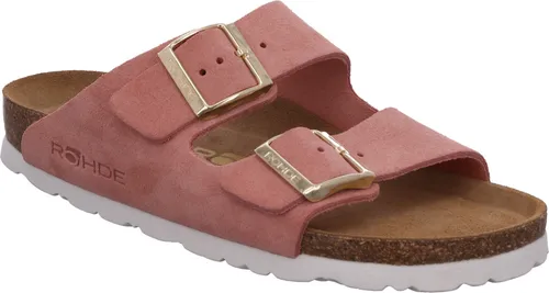 Rohde ALBA Pantolette Sommerschuh mit Softfußbett - Pantoletten in rosa mit Zweischnaller-Design, ideal für den Sommer. Das gepolsterte Softfußbett sorgt für höchsten Komfort, perfekt für Zuhause oder am Strand.