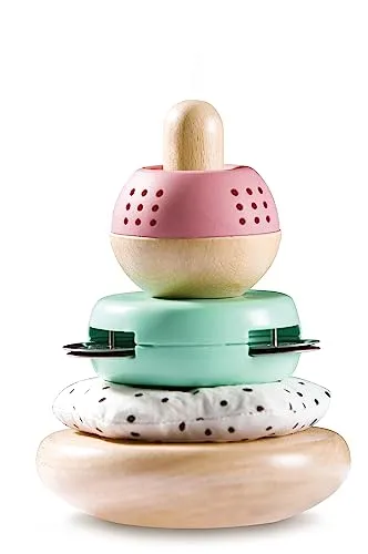 Hape Stapelpyramide Stina aus Holz und Stoff