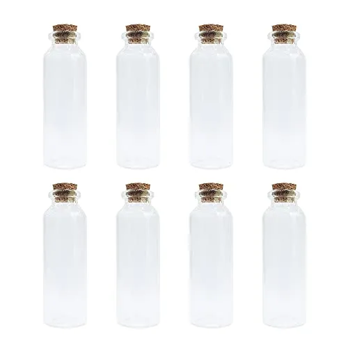 WYAN 8Pcs 30ML kleine Glasflasche,Mini Glasflaschen mit Korken,Luftdichte Flaschen mit Korken,Als Gastgeschenk Hochzeitsdeko Gewürzgläser