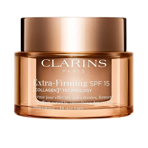 Clarins [COLLAGEN]3 Technology Extra Firming Day SPF 15 50ml - Sonstige Gesichtspflegeartikel mit [Collagen]3-Technologie für straffere Haut, schützt vor UV-Strahlen mit SPF 15 und bietet ein nachfüllbares, umweltfreundliches Design.