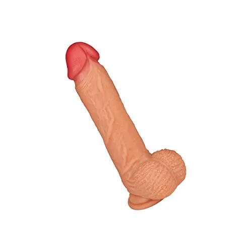 EIS Silikon-Naturdildo mit Saugfuß | Dildo mit Saugfuß | Hautfreundliches Silikon für realistisches Vergnügen | Leises Sexspielzeug für beide | 21,5 cm