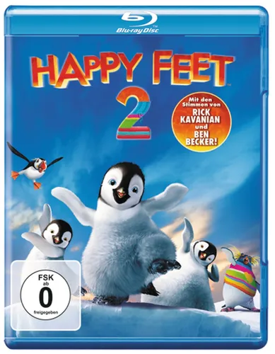 HAPPY FEET 2 BluRay von George Miller - Abenteuerliche Animationskomödie für die ganze Familie, 100 Minuten Unterhaltung, FSK 0, in hochwertiger Blu-ray-Qualität.