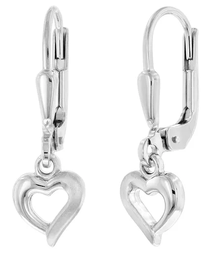 TRENDOR Schmuck Kinder-Ohrringe Herz Silber 925 für Mädchen 15957
