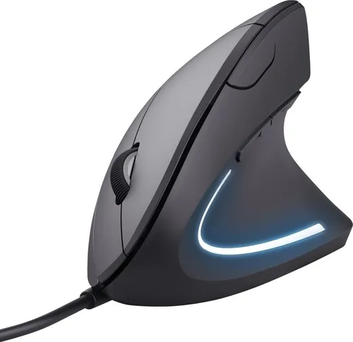 Trust Verto Vertikale Ergonomische Maus - Ergonomische PC Maus mit Kabel, schützt vor Mausarm und bietet 1000/1600 DPI für präzise Kontrolle. Ideal für ein komfortables Arbeiten am Computer oder Laptop.