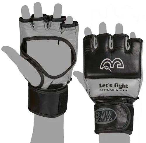 BAY-Sports MMA-Handschuhe Full Guard Freefight Krav Maga Handschützer Faustschützer Handschutz Faustschutz OPEN FINGER (Kunstleder, Paar), Klassischer Open Hand Handschutz zum Greifen und Boxen Kampfsport und Selbstverteidigung