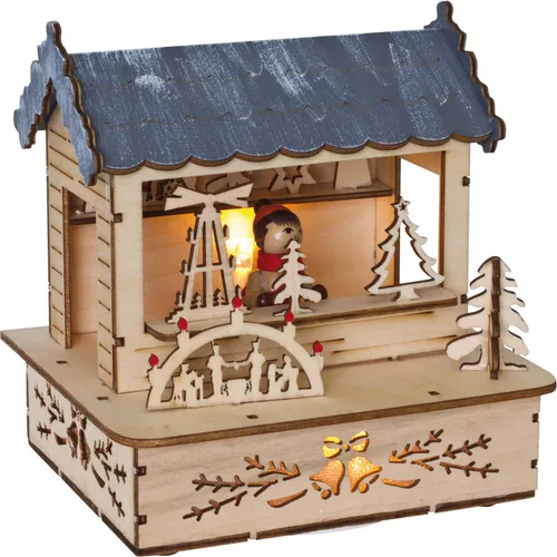 KONSTSMIDE 2823-100 LED Marktstand Holz Innen Dach Grau