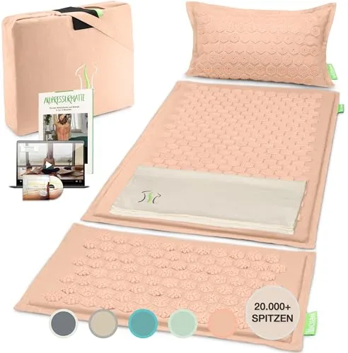 BACKLAXX ® Akupressurmatte XL mit Kissen - Massagegeräte: XL Akupressurmatte mit 120% mehr Fläche zur effektiven Linderung von Verspannungen und Förderung der Durchblutung. Ideal für Entspannung und Wohlbefinden!