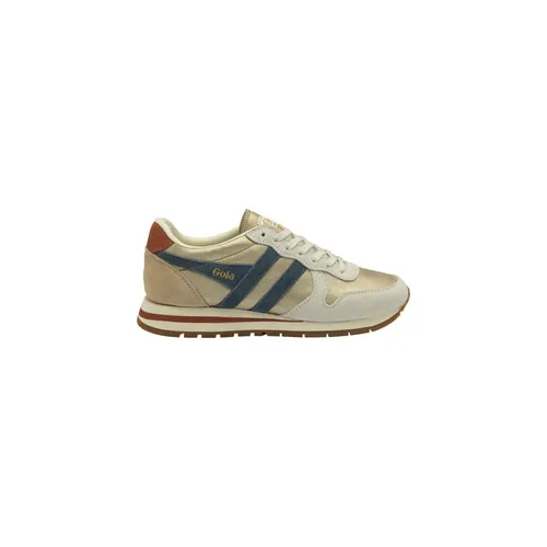 Gola Damen Low Sneaker Daytona Blaze CLB338 - Goldfarben - Sneaker aus hochwertigem Kunstleder, atmungsaktiv und ideal für Freizeitaktivitäten. Bequeme Weite und gepolsterte Innensohle für hohen Tragekomfort.