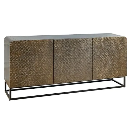 Riess Ambiente Massives Sideboard Snake 160cm braun Mangoholz schwarz Schlangen-Design Wohnzimmerschrank TV-Board Geschirrschrank Schrank Holzschrank