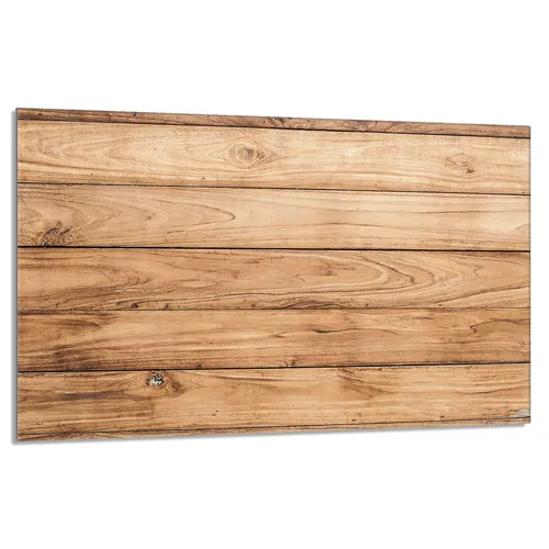 Glas Herdschutzplatte 80x52 Holz
