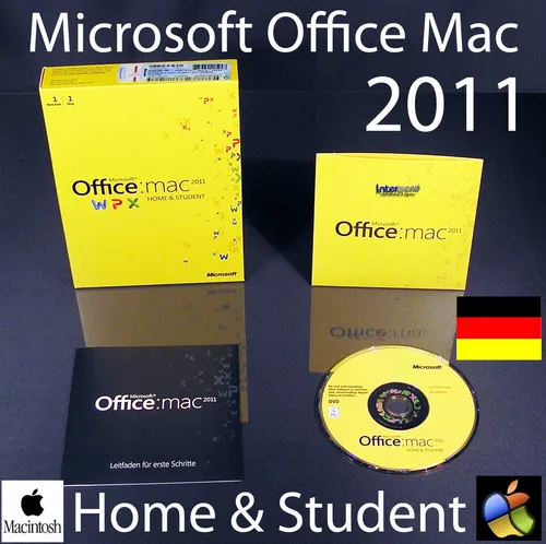 Microsoft Office Mac 2011 Home & Student 1 Mac Vollversion Box + DVD OVP