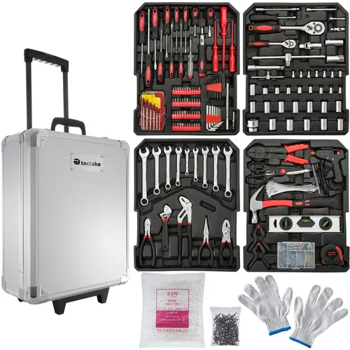 tectake Werkzeug Set im Aluminium Koffer