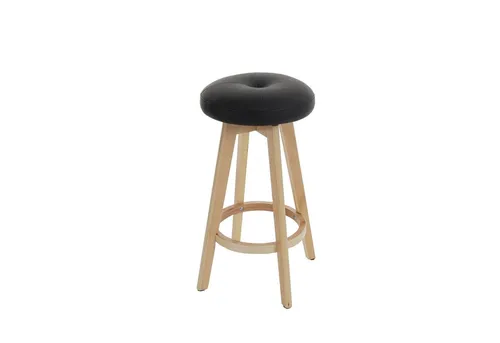 PROREGAL 2er-Set Drehbare Barhocker mit Holzgestell und Kunstlederbezug