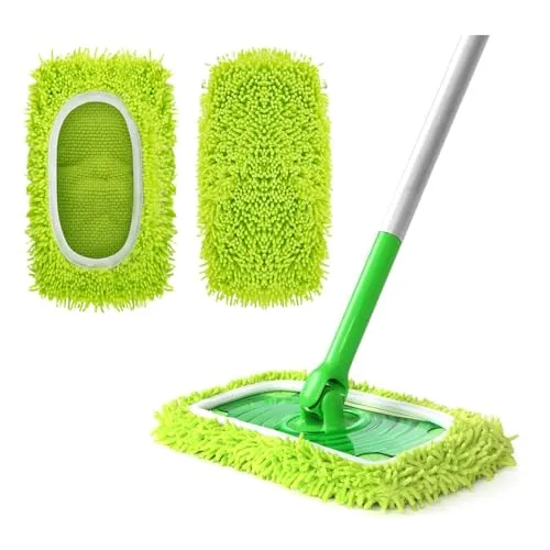 HMCEY 2 PCS Wet Bodentücher für Swiffer Wet Pads,Bodenwischer Nasss für Swiffer Tücher Wiederverwendbar,Feucht Wischtücher Waschbare Bezüge,Sweeper Mop Pads,Ersatzbezug Wischmopp Bezug Mikrofaser