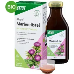 Salus Alepa Mariendistel Bio-Leber-Tonikum - Nahrungsergänzungsmittel zur Unterstützung der Lebergesundheit mit natürlichen Inhaltsstoffen wie Mariendistel und Acerolakirsche, die die Leberfunktion fördern und oxidativen Stress reduzieren.
