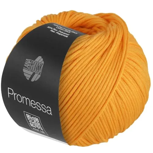 LANA GROSSA Promessa | Weich gefülltes Schlauchgarn aus Bio-Baumwolle und Polyamid | Handstrickgarn aus 70% Bio-Baumwolle & 30% Polyamid | 50g Wolle zum Stricken & Häkeln | 125m Garn FB31