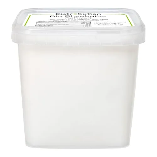 Bio Sheabutter raffiniert 1kg – 100% rein & geruchsneutral, für Hautpflege, Haarpflege, DIY Kosmetik & Lebensmittel, vegan, ohne Zusatzstoffe, EU-Bio