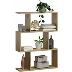 Matkam Möbel Bücheregal, Eiche Artisan - Regal in Eiche Artisan, ideal als freistehender Raumtrenner. Hochwertige Verarbeitung und dynamisches Design bieten viel Stauraum für Bücher und Dekoration.