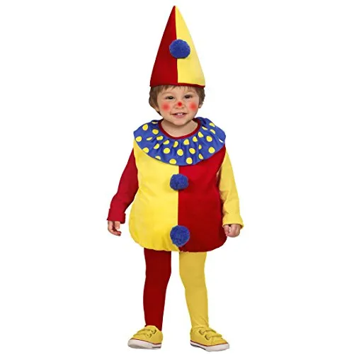 NET TOYS Clown Kostüm Clownkostüm Kinder 90-104 cm 1-3 Jahre Baby Clownskostüm Harlekin Faschingskostüm Geburtstag Kinderkostüm Zirkus Faschingskostüm Karnevalskostüm