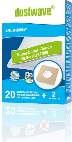 Megapack - 20 Staubfilterbeutel | Filtertüten passend für KHG - BS-900 MT Staubsauger - dustwave® Markenstaubbeutel / Germany + inkl. Microfilter