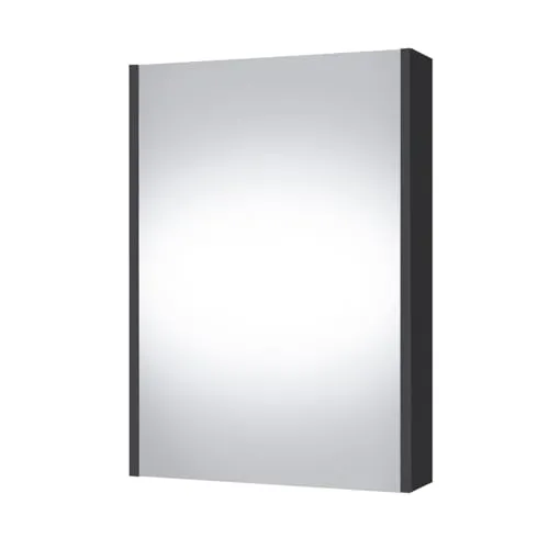 Planetmöbel Spiegelschrank Bad 50 cm - Kompakter Spiegelschrank mit Soft-Close-Türen und 2 Glasregalböden – ideal für kleine Bäder, feuchtigkeitsresistent und pflegeleicht.