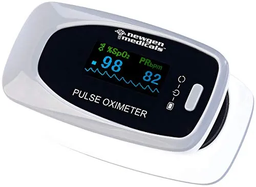 newgen medicals Sauerstoff Messgerät: Medizinischer Finger-Pulsoximeter m. LCD-Farbdisplay, hohe Genauigkeit (Sauerstoffmessgerät Finger, Sauerstoffmesser Finger, Sauerstoffmessung am)