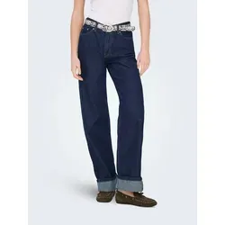 ONLY Female Jeans ONLELLA mit weitem Bein und mittlerer Taille - Modische Jeans mit weitem Beinschnitt für einen lässigen Look. Hergestellt aus 100% Baumwolle für hohen Tragekomfort und Alltagstauglichkeit.