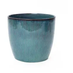 Hometopia Blauer Keramik-Blumentopf, 35 cm in blau von Hometopia