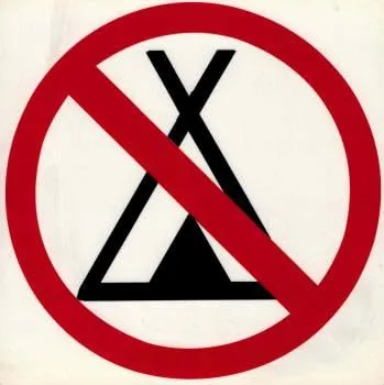 Verbotsschild - Zelten verboten - Gr. 20 X 20 cm - 308359