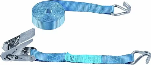 Connex Zurrgurt - Zweiteilig - 5 m x 25 mm - 700 kg maximale Belastbarkeit - Mit Spannratsche & Spitzhaken - Aus Polyester / Spanngurt / Ladungssicherung / Ratschengurt / DY270604 700 daN ~ 700 kg