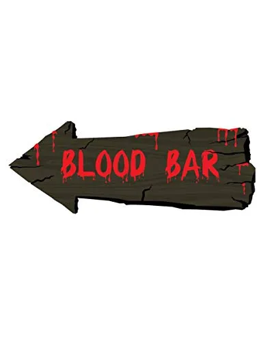 Horror-Shop Blood Bar Schild als Halloween Deko