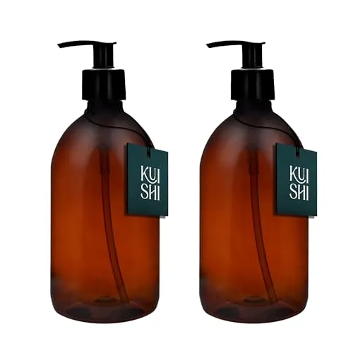 Kuishi Seifenspender aus Kunststoff, Bernsteinbraun, 2 Stück, plastik, bernsteinfarben, 500 ml
