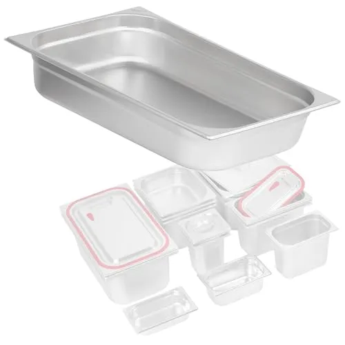 Mahlzeit GN Behälter 1/1 | Höhe 100 mm | Verschiedene Größen verfügbar | Edelstahl Gastronomiebehälter | Gastronorm Behälter, Gastronormbehälter, Wärmebehälter für Chafing Dishes