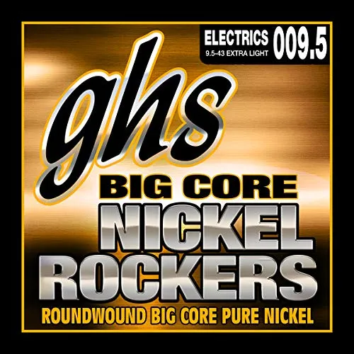 GHS Big Core Nickel Rockers - BCXL - Electric Guitar String Set, Extra Light, .0095-.043