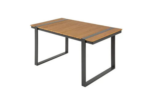 Riess Ambiente Gartentisch TAMPA LOUNGE 125cm natur/grau - Wetterfester Esstisch aus WPC und pulverbeschichtetem Aluminium, ideal für entspannte Grillabende im Garten oder auf der Terrasse.