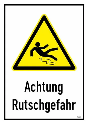 Daged Achtung Rutschgefahr Aufkleber 23x16 cm Hinweiszeichen Sticker T-220