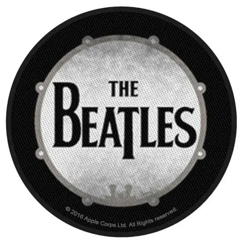 The Beatles Drumskin Band Logo Woven Patch Accessory Size