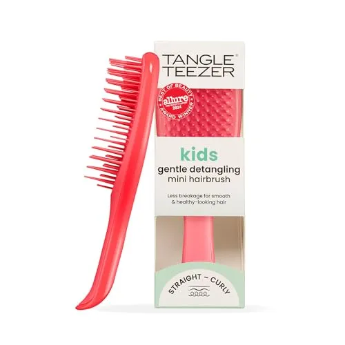 Tangle Teezer Mini, ultimative Detangler Haarbürste, sanft zu nassem Haar, Borsten auf 2 Ebenen und komfortabler Griff, ideal für Kinder und Reisen, reduziert Knoten und Haarbruch, Farbe: Pink Punch