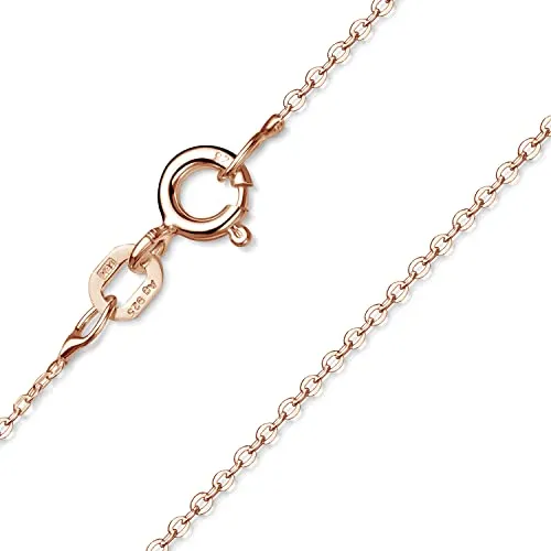 Materia Ankerkette rose gold Damen - 925 Sterling Silber Halskette 40cm vergoldet K59-40