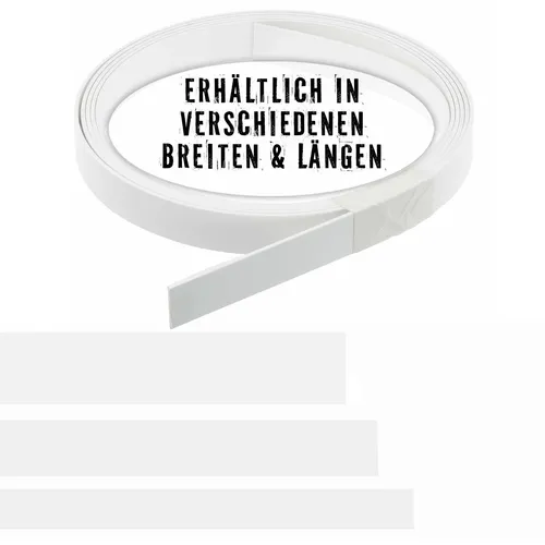 Flachleisten PVC weiß Oberseite glatt Unterseite gerillt, 20 x 2,5 mm x 6 Meter