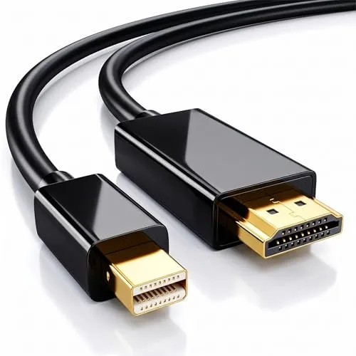 QGECEN Mini DisplayPort auf HDMI Kabel 1.8m, 4K Thunderbolt auf HDMI Adapter [Unidirektional] Fester Sitz, Kein Flackern, für MacBook Air (2010-2017), MacBook Pro (2010-2015), Surface Pro 3/4/5/6
