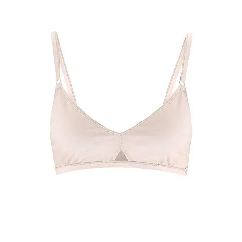 Living Crafts- Gabriela | Triangle BH Bio-Baumwolle | Bequem Damen-BH, Bralette, Triangel-BH | Weich, V-Ausschnitt, Alltags-BH Unterwäsche für Damen (Powder, XS)