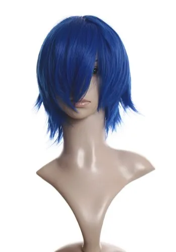 Prettyland Blau Kurze Perücke Gestuft fransig Damen & Herren perücke Wig Königsblau blue wig C936