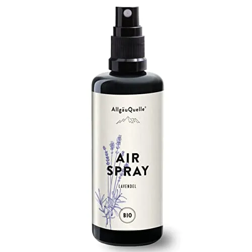AllgäuQuelle – BIO-AirSpray mit 100% Bio-Öl Lavendel (100ml) | Natürlicher Raumduft mit naturreinem ätherischen Lavendelöl im Raumspray | BIO Duftspray