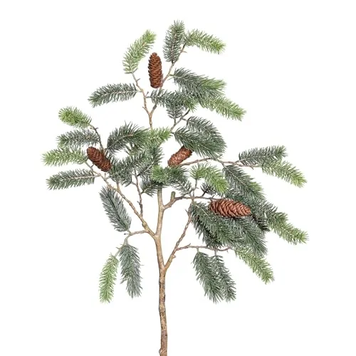 Seidenblumen Roß Großer Fichtenzweig mit Zapfen DP - Künstlicher Fichtenzweig mit Zapfen, ca. 105 cm lang und aus hochwertigem Kunststoff gefertigt. Ideal für kreative Dekorationen und sorgt für eine natürliche Atmosphäre in jedem Raum.