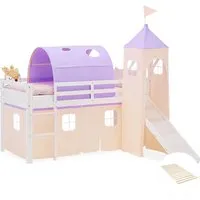 Homestyle4u Hochbett in Lila und Weiß