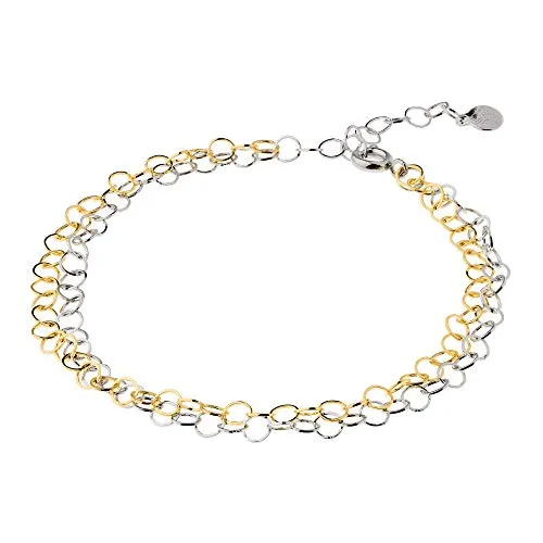 Ernstes Design Armband für Damen 2-fach Edelstahl vergoldet 18 - 21 cm 8,00 mm breit A502