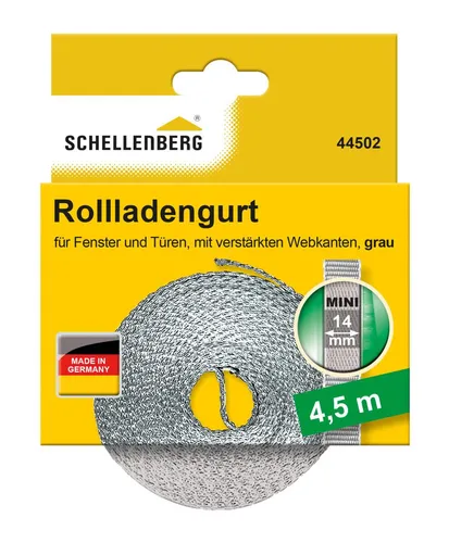 Schellenberg Rollladengurt 14mm Mini 4,5m grau 44502