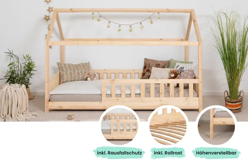 TiCAA Kinderbett Hausbett 