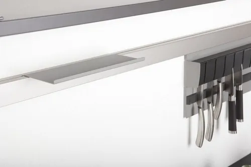 Kesseböhmer Küchenorganizer-Set Linero MosaiQ Küchen-Relingsystem Module Zubehör, Obere Ablage 'S' 235x107x8 mm titangrau